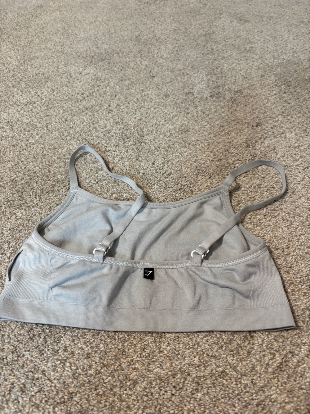 Gymshark Light Gray Seamless Adjustable-Strap Bralette - No Padding